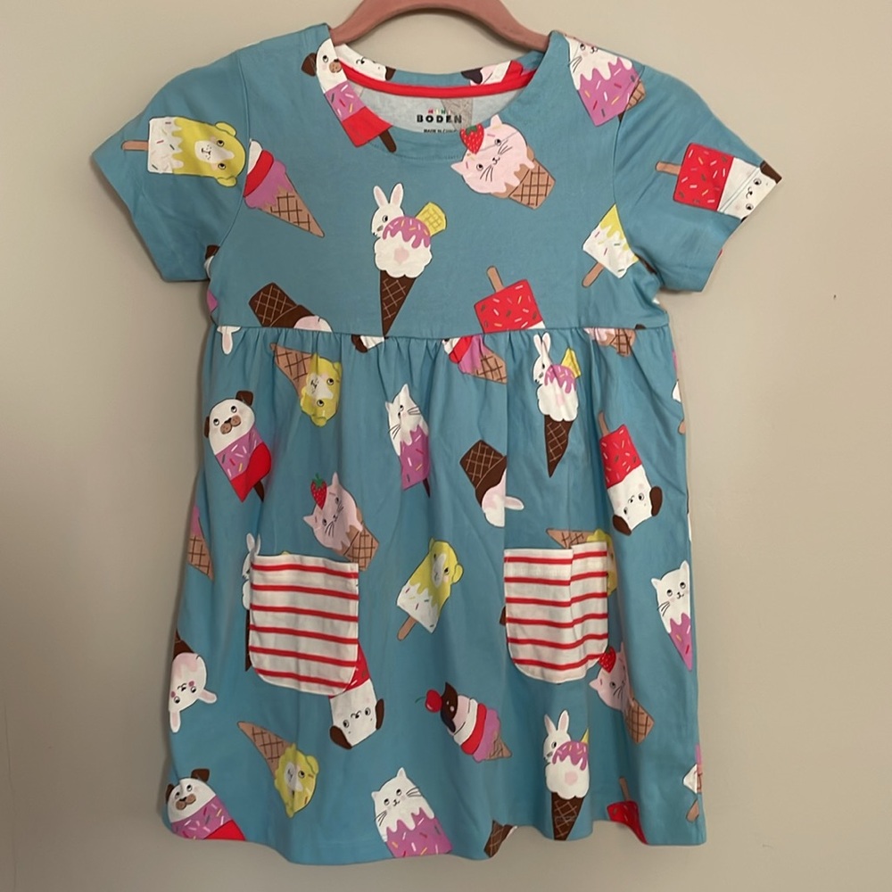 Mini Boden Short-Sleeve Jersey Dress